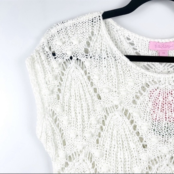 LILLY PULITZER Classic Crochet Top in Resort White Size XS - Picture 2 of 9
